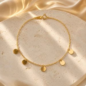 دستبند زنجیری طلا ۱۸ عیار مدل لونا (کد 1110)
